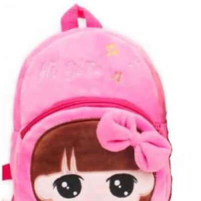 BAGS Kids Velvet Pink Dora School Bag Travelling Bag (2-5 Years)
