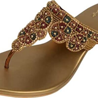 Women Gold Heel Sandals