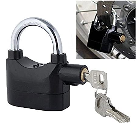 Alarm Security Lock with Motion Sensor and 3 Keys, Metallic finish