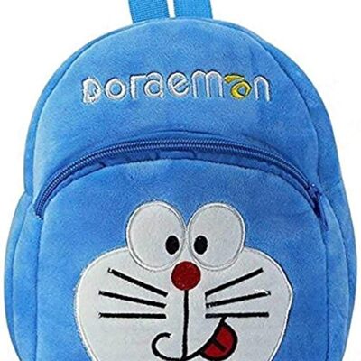 BAGS School Doremon Bag for Kids Soft Plush Backpack for Small Kids Nursery Bag Kids Gift (Age 2 to 6 Years) (Nursery/Play School) Plush Bag (Blue, 10 L)