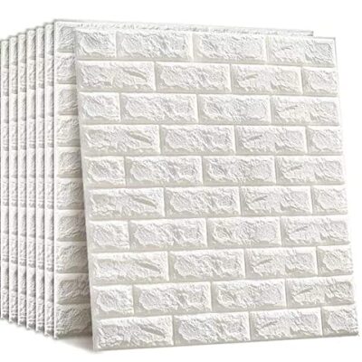 3D White Brick Wallpaper for Wall PE Foam Wall Sti...