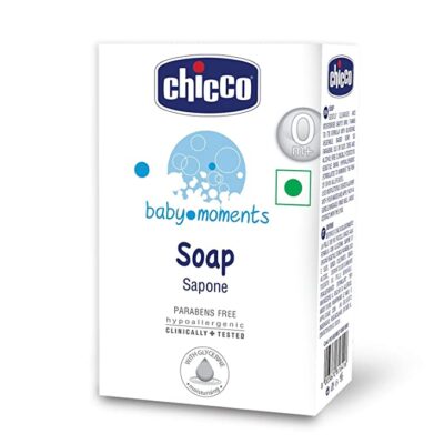 PACK OF 4 ,Chicco Baby Moments Soap, Moisturising and Nourishing, 0m+, Dermatologically tested.