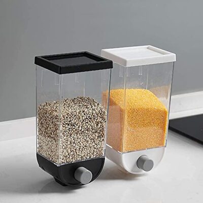 Kitchen Press Push Container, Food Dispenser, Wall...
