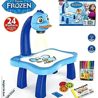 Frozen Theme 3 in 1 Kids Painting Drawing Activity kit Table (Blue)Projector Table