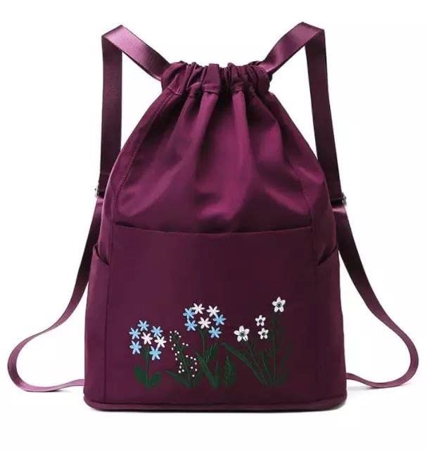 Ladies Flower Print Convenient Travel Can Be Folding Canvas Tote