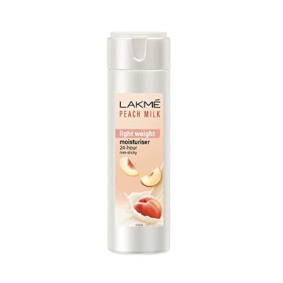 Lakme Peach Milk Moisturizer Body Lotion, Lightweight, Non-Sticky, Locks Moisture For 12 Hrs, 120 ml