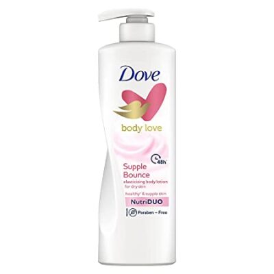 Dove Body Love Supple Bounce Body Lotion for Dry Skin 48Hrs Moisturisation, Paraben Free, with Plant based Moisturiser, For Supple Healthy Skin 400ml