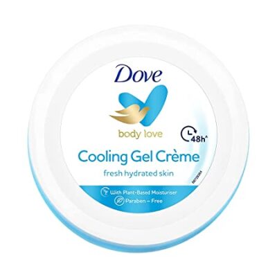 Dove Cooling Gel Crème (Cream), 48 Hrs Long Lasting Hydration, Lightweight, Oil Free Moisturizer For Smooth Skin, Paraben Free, 245 g