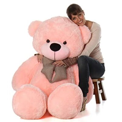 Soft Toys Long Soft Lovable Huggable Cute Giant Life Size Teddy Bear Child Safe Best for Birthday Gift Valentine Gift for Girlfriend 3 FEET Pink