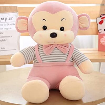 Super Soft Monkey Stuffed Animal Toy for Kids Birthday Gifts Home Decoration (Size: 32 cm Color: Pink)