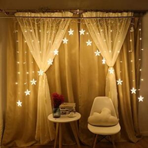 Star Curtain Lights,16 Stars 136 LED Curtain String Light