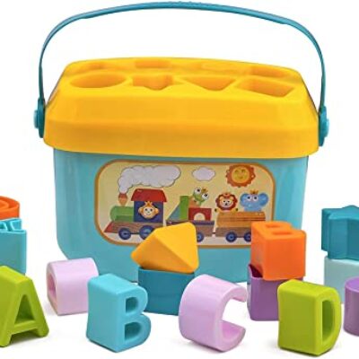 Baby Plastic First Block Shape Sorter, ABCD Shape Early Learning & Educational Toddler Toys for 1 Year Old