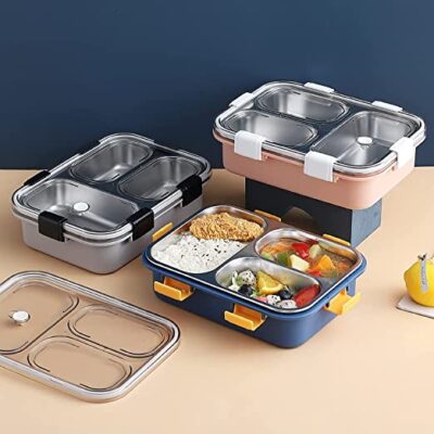 Lunch Box Stainless Steel Tiffin Box 3 Compartment