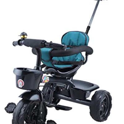 Maple Grand Kids|Baby Trike|Tricycle with Safety Guardrail for Kids|Boys|Girls Age Group 2 to 5 Years, TZ-531 (Black & Green)