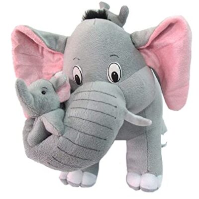 INDIA Mother Elephant with 2 Babies Soft Toy- 32 cm, Grey