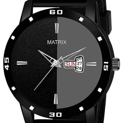 Day & Date Analog Wrist Watch (Black)