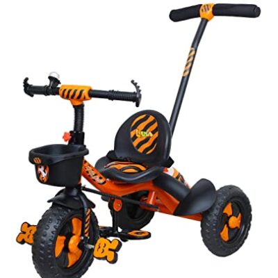 RX-500 Plug N Play Kids/Baby Tricycle With Parental Control, Cushion Seat And Seat Belt For 12 Months To 48 Months Boys/Girls/Carrying Capacity Upto 30kgs (Orange)