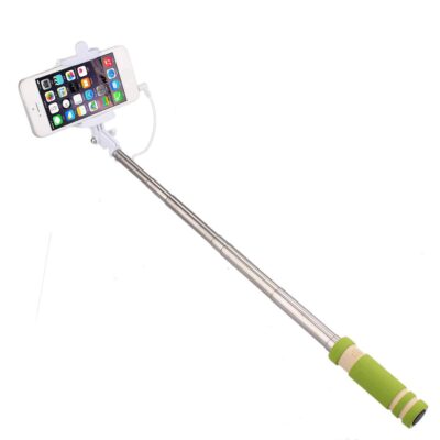 Wired Selfie Stick for All Smart Phones (Green)