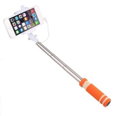 Wired Selfie Stick for All Smart Phones(Orange)