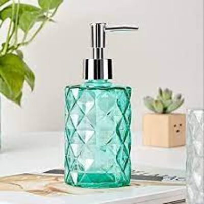 Crystal Soap Dispenser with Silver Pump | Liquid S...