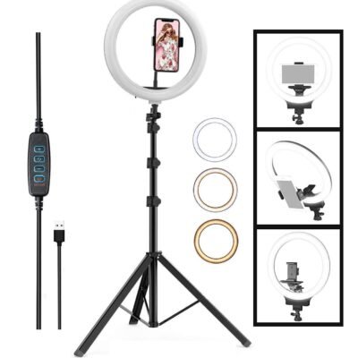 LED Ring Light 12 Inch Selfie, Phone Holder, 7 Feet Long Stand