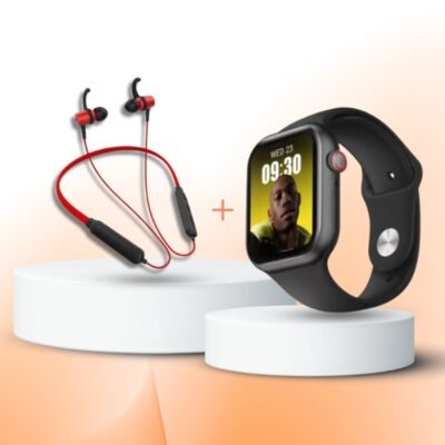 One+ Smart Bluetooth Neckband & Calling watch combo