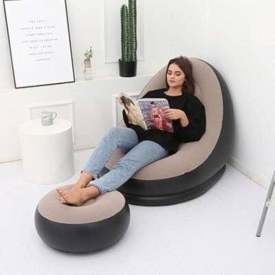 Portable Fast Inflatable Sofa Chair with Foot Stoo...