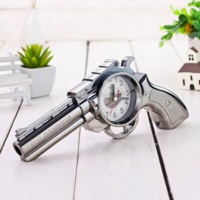 Pistol Shape Alarm Clock for Desk, Table, Home Orn...