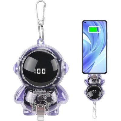 Spaceman Keychain Power Bank,2-in-1 Rechargeable K...