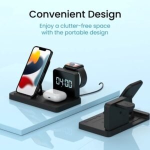Portronics Bella 15W Wireless Charger Stand with Clock