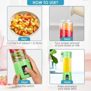 Electric Juicer Portable USB Smoothie Maker 6 Blade