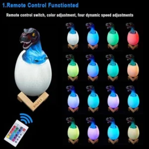 3D Dinosaur Lamp Light, Remote Control, Best Birthday for Kids