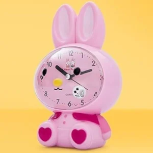 Alarm Table Clock, Twin Bell Cute Rabbit for Kids