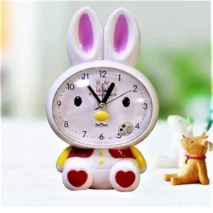 Alarm Table Clock, Twin Bell Cute Rabbit for Kids