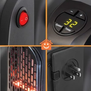 Electric Room Heater Portable Wall-Outlet 400 Watts