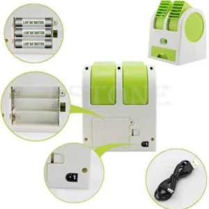 Mini Fan & Portable Dual Bladeless Small Air Water pack of 2 pcs