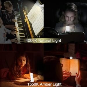 Book Reading Light Lamp, Portable Clip-on LED Reading Light