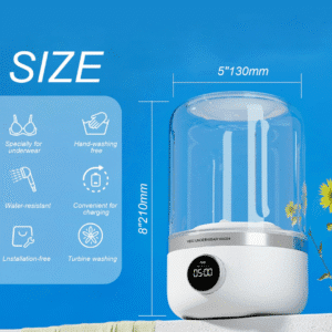 Rechargeable Cordless Mini Washing Machine, 4000mAh, 20 Times Usage per Charge.