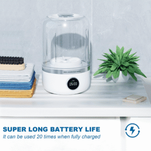 Rechargeable Cordless Mini Washing Machine, 4000mAh, 20 Times Usage per Charge.