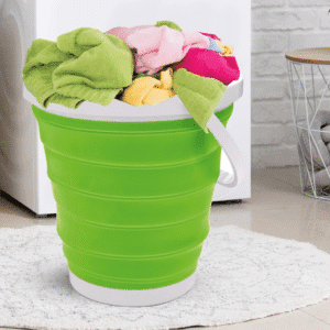Foldable Bucket, 17 liters, Green - Plastic.