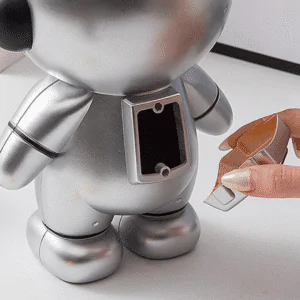 Astronaut Piggy Bank for Kids Statue Coin Box for Living Room Office Bedroom Silver