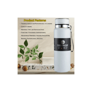 Insulated Vacuum Stainless Steel Water Bottle | Retains Hot & Cold Temperatures (Cream White)