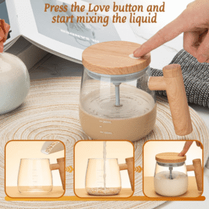 Glass Mixing cup. Rotating Home Office Travel Stirring Suitable for Coffee/Milk/Protein Powder.