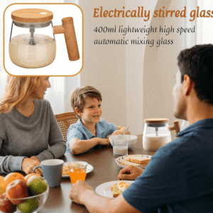 Glass Mixing cup. Rotating Home Office Travel Stirring Suitable for Coffee/Milk/Protein Powder.