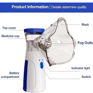 Nebulizer , One Touch Operation, No Noise, High Nebulization Rate, Travel Friendly For Adults & Kids