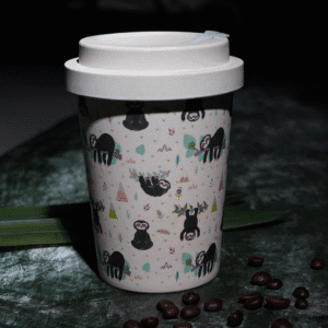 Eco-Friendly Bamboo Fibre Travel Reusable Coffee Mug.