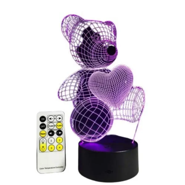 Teddy Bear Shape 3D Illusion Night Lamp