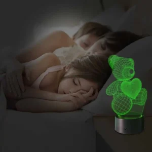 Teddy Bear Shape 3D Illusion Night Lamp