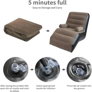 S-Shaped Inflatable Sofa Lounge Chair, Suitable for Camping