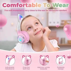 Cat Ear Kids Wireless Bluetooth Headphone with Mic